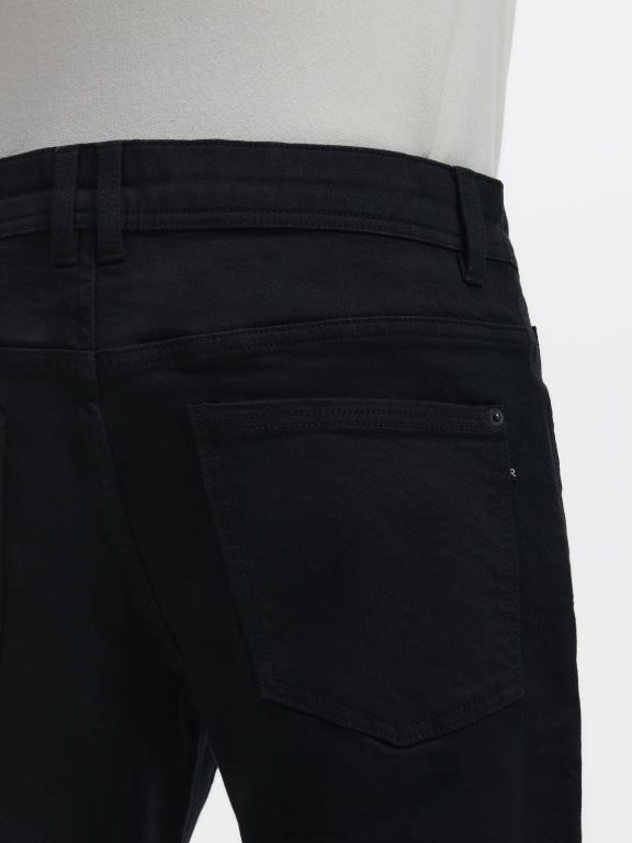 negru Reserved bărbați îmbrăcăminte blugi obișnuiți 648HZ1579