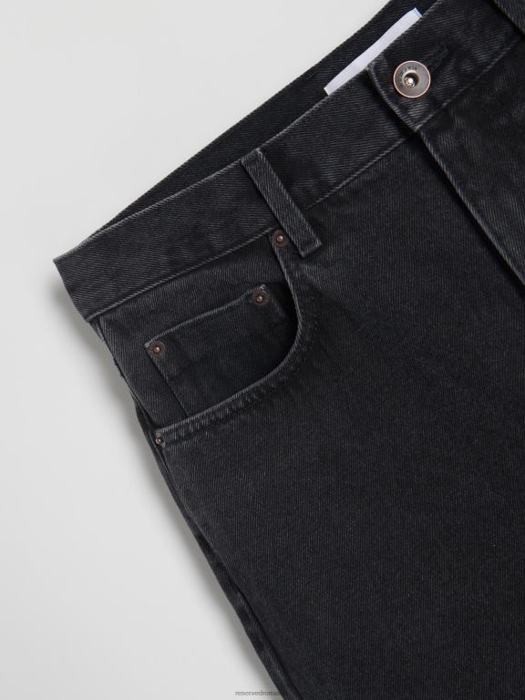 negru Reserved bărbați îmbrăcăminte blugi obișnuiți morcovi 648HZ1542