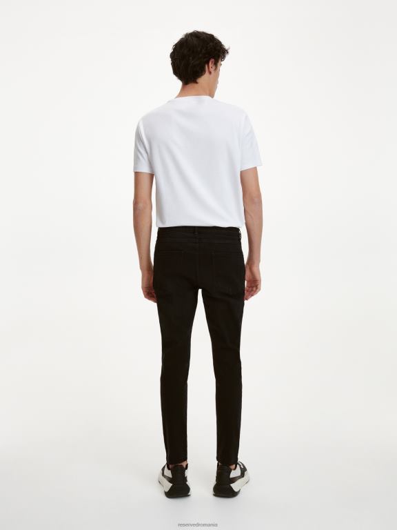 negru Reserved bărbați îmbrăcăminte blugi subțiri învechiți 648HZ1582
