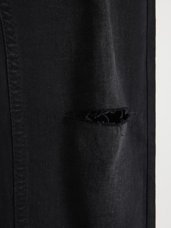 negru Reserved bărbați îmbrăcăminte blugi subțiri învechiți 648HZ1582