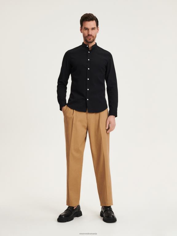 negru Reserved bărbați îmbrăcăminte cămașă din bumbac egiptean 648HZ1360