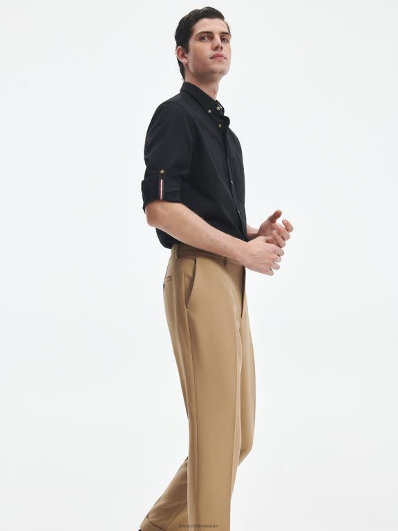 negru Reserved bărbați îmbrăcăminte cămașă simplă cu potrivire normală 648HZ1363