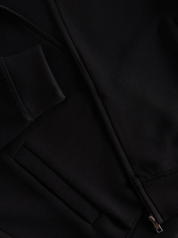 negru Reserved bărbați îmbrăcăminte hanorac cu fermoar și guler ridicat 648HZ1587