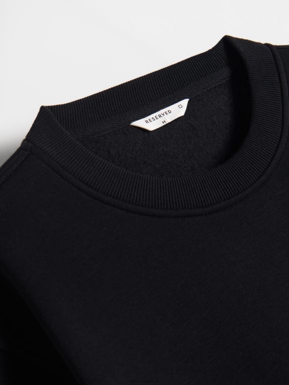 negru Reserved bărbați îmbrăcăminte hanorac simplu din bumbac bogat 648HZ1595