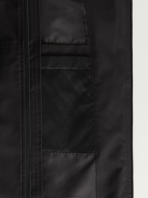 negru Reserved bărbați îmbrăcăminte jacheta cu gluga 648HZ1627