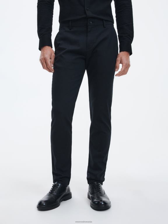 negru Reserved bărbați îmbrăcăminte pantaloni chino slim fit 648HZ1084