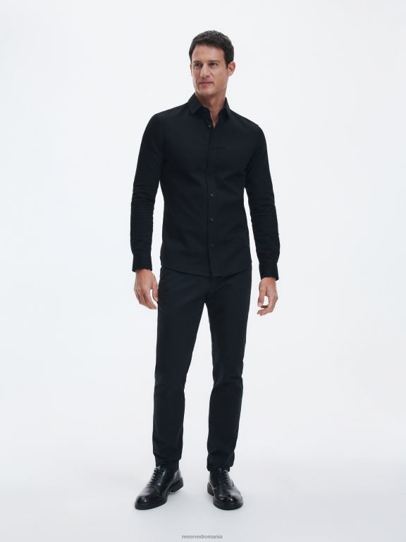 negru Reserved bărbați îmbrăcăminte pantaloni chino slim fit 648HZ1084