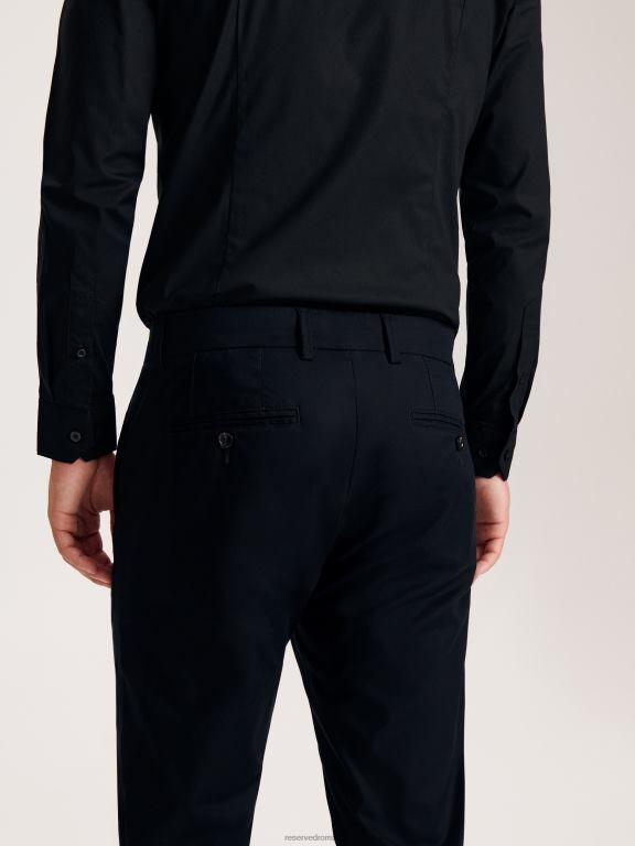 negru Reserved bărbați îmbrăcăminte pantaloni chino slim fit 648HZ1085