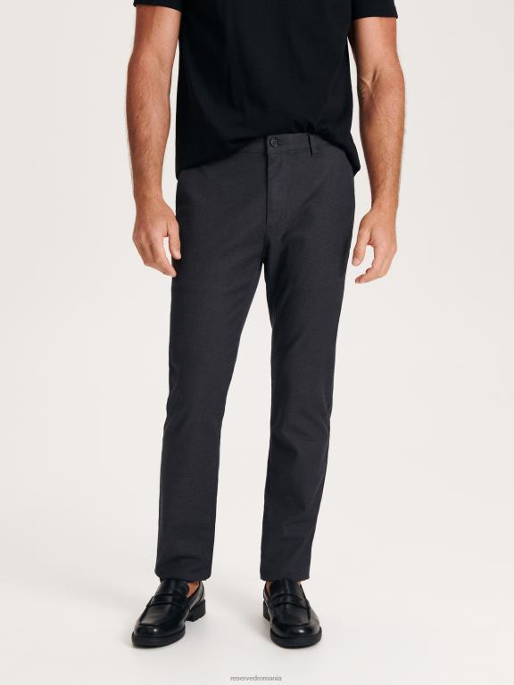 negru Reserved bărbați îmbrăcăminte pantaloni chino slim fit 648HZ1139