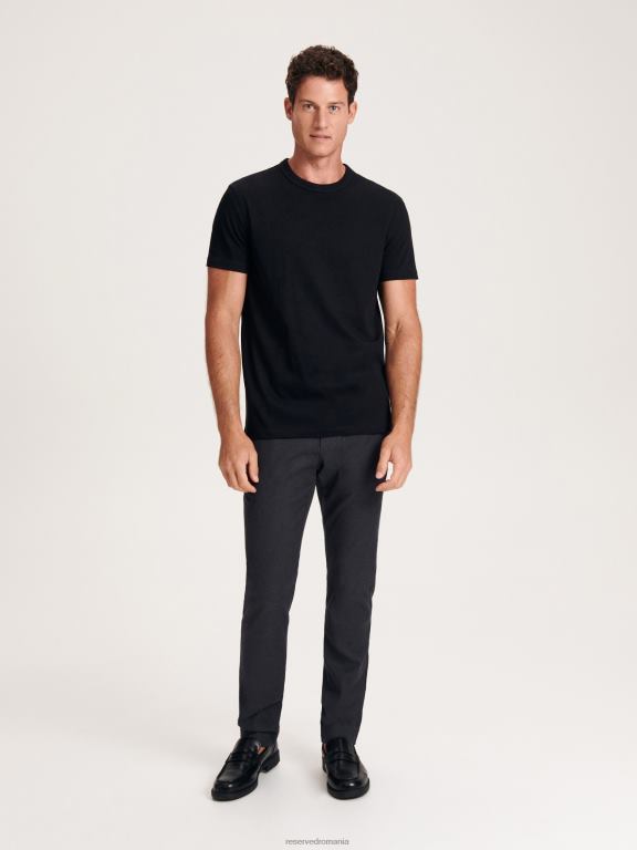 negru Reserved bărbați îmbrăcăminte pantaloni chino slim fit 648HZ1139