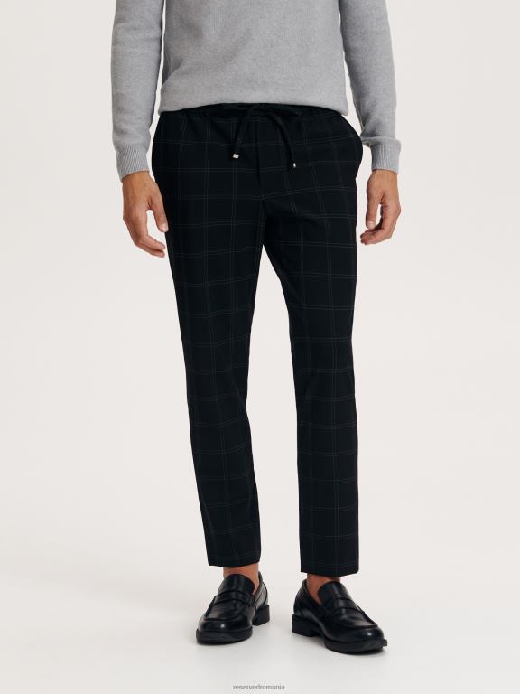 negru Reserved bărbați îmbrăcăminte pantaloni de jogging din amestec de vascoza 648HZ1511