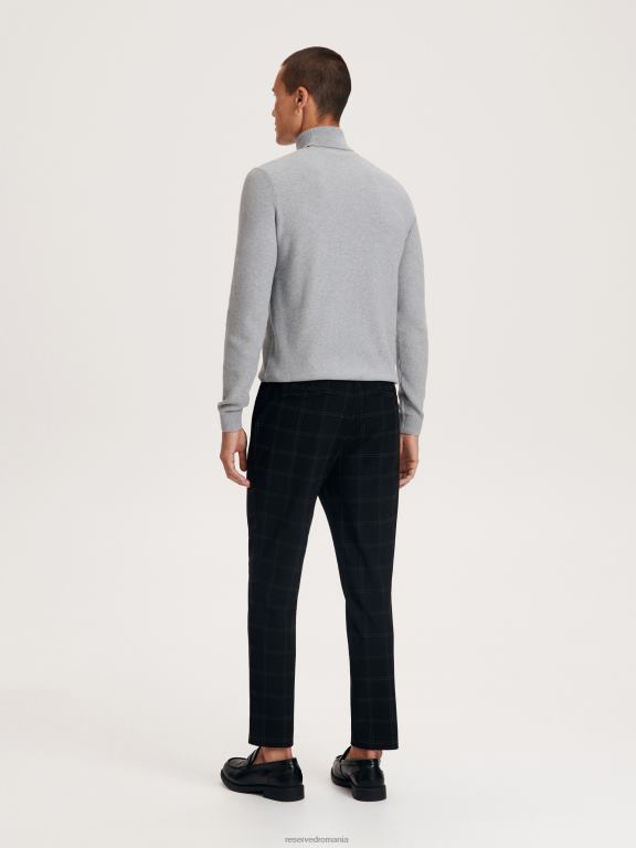 negru Reserved bărbați îmbrăcăminte pantaloni de jogging din amestec de vascoza 648HZ1511