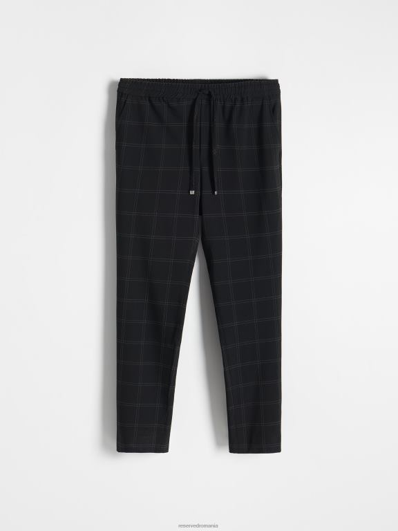 negru Reserved bărbați îmbrăcăminte pantaloni de jogging din amestec de vascoza 648HZ1511