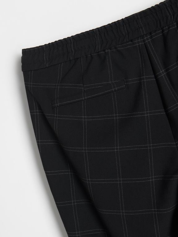 negru Reserved bărbați îmbrăcăminte pantaloni de jogging din amestec de vascoza 648HZ1511