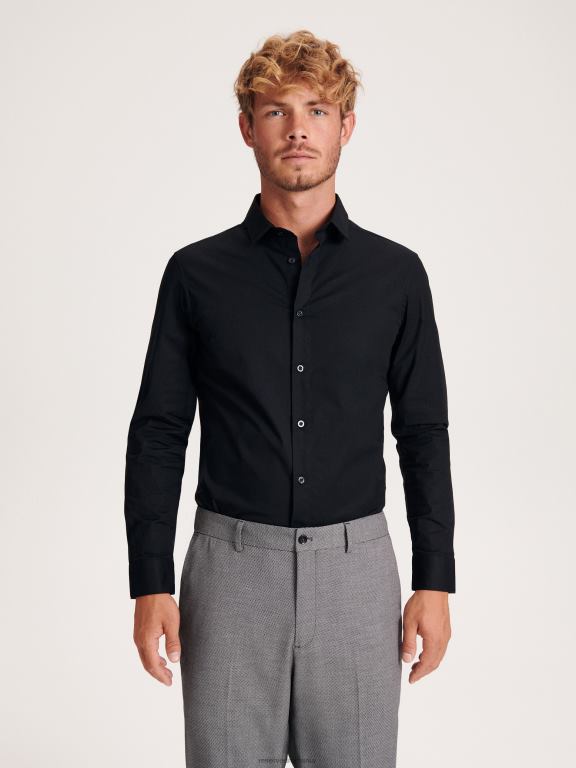 negru Reserved bărbați îmbrăcăminte pantaloni eleganti morcov 648HZ1108