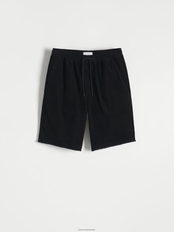 negru Reserved bărbați îmbrăcăminte pantaloni scurți de jogger largi 648HZ1428