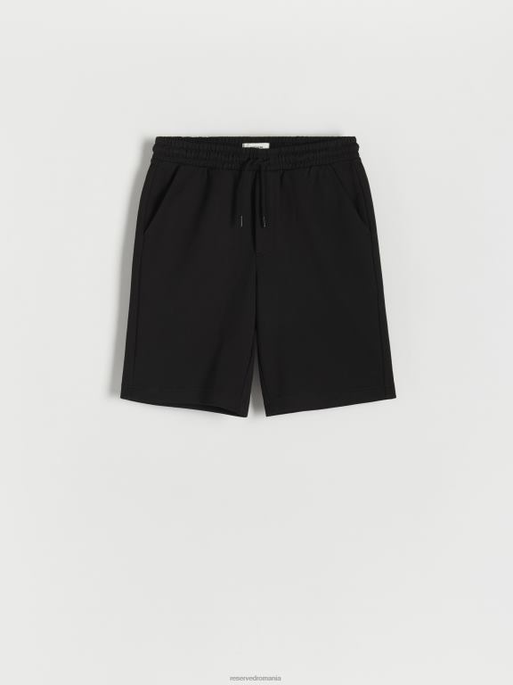negru Reserved bărbați îmbrăcăminte pantaloni scurți obișnuiți 648HZ1411