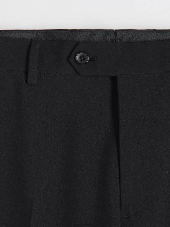 negru Reserved bărbați îmbrăcăminte pantaloni slim cu pliu presat 648HZ1118