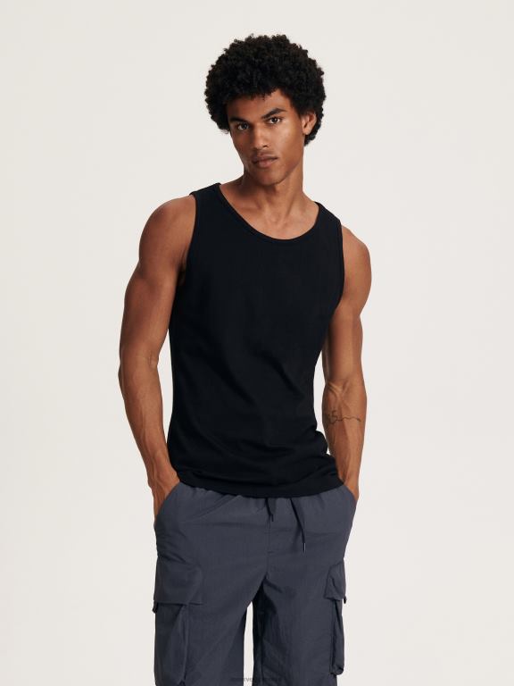 negru Reserved bărbați îmbrăcăminte tricou 648HZ1289