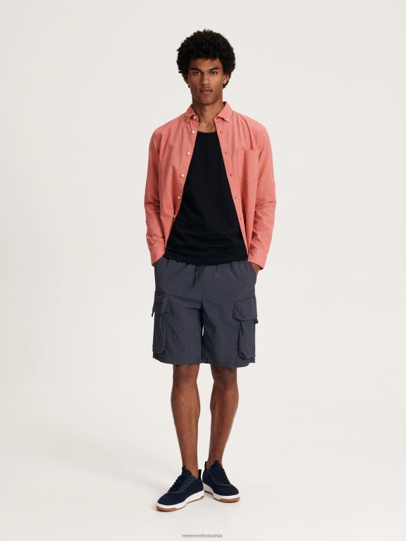 negru Reserved bărbați îmbrăcăminte tricou 648HZ1289