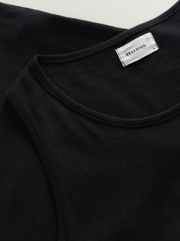 negru Reserved bărbați îmbrăcăminte tricou 648HZ1289