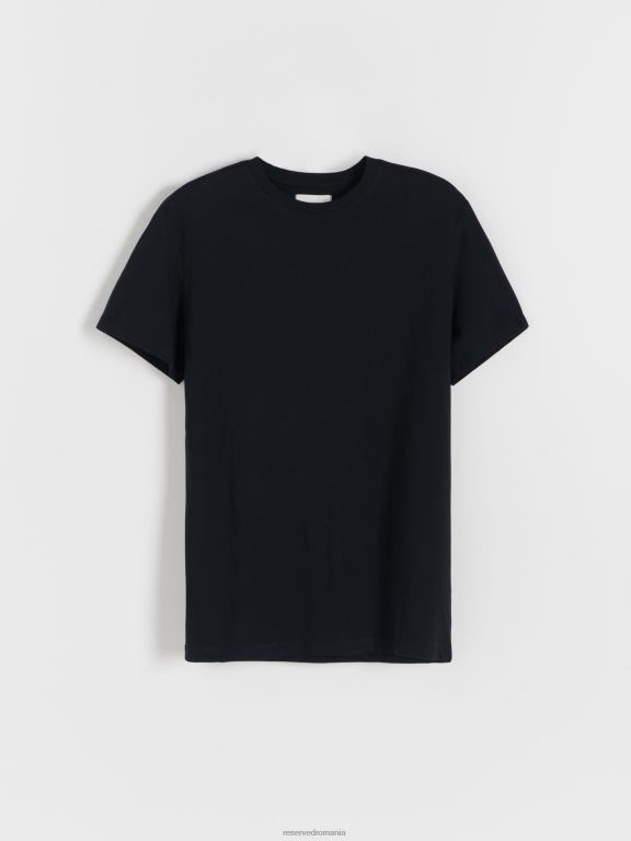 negru Reserved bărbați îmbrăcăminte tricou cu potrivire regulată în stil nou 648HZ1180