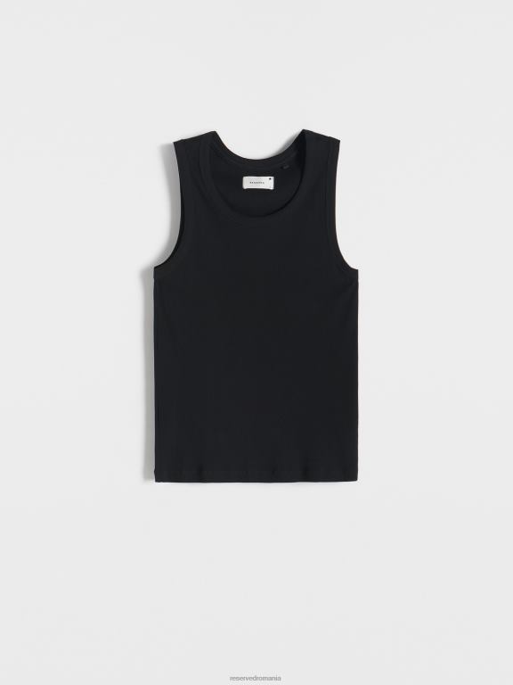 negru Reserved bărbați îmbrăcăminte tricou din bumbac 648HZ1169