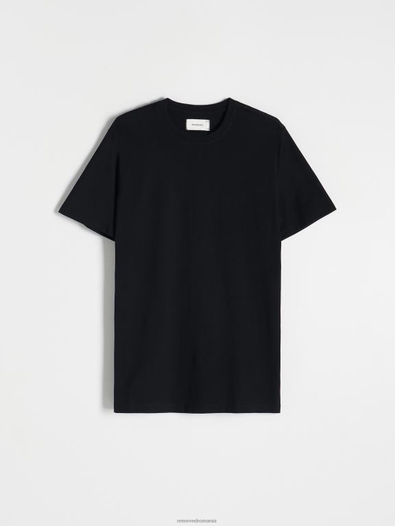 negru Reserved bărbați îmbrăcăminte tricou nou regular fit 648HZ1220