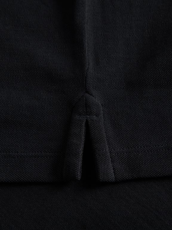 negru Reserved bărbați îmbrăcăminte tricou polo cu talie regulată cu guler ridicat 648HZ1080