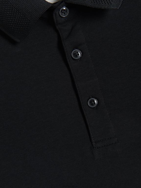 negru Reserved bărbați îmbrăcăminte tricou polo slim fit 648HZ1145