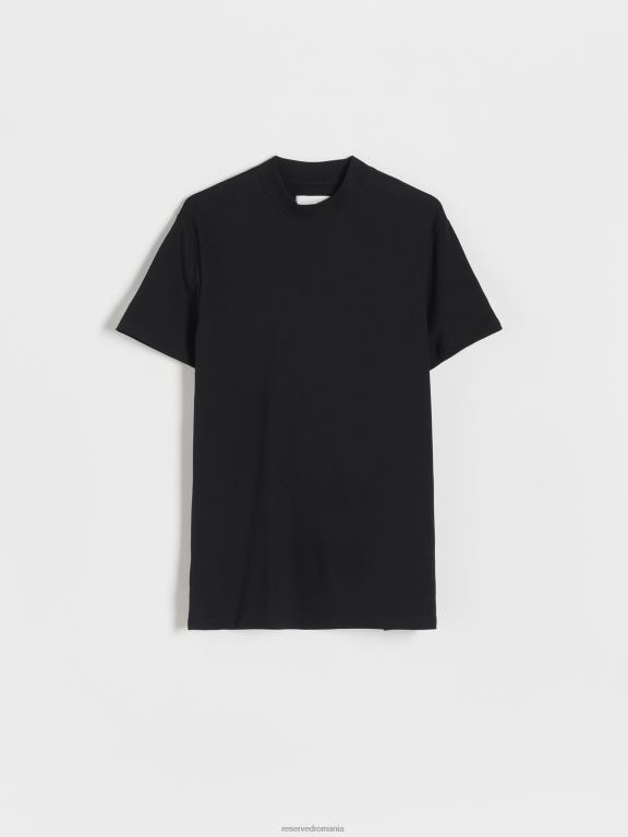 negru Reserved bărbați îmbrăcăminte tricou slim fit 648HZ1179