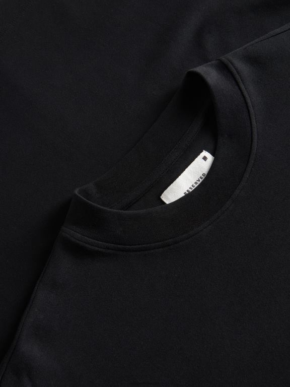 negru Reserved bărbați îmbrăcăminte tricou supradimensionat 648HZ1158