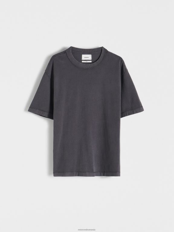 negru Reserved bărbați îmbrăcăminte tricou supradimensionat 648HZ1209