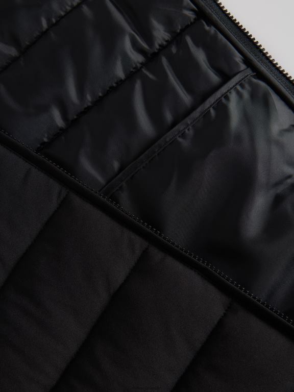 negru Reserved bărbați îmbrăcăminte vestă cu glugă 648HZ1642