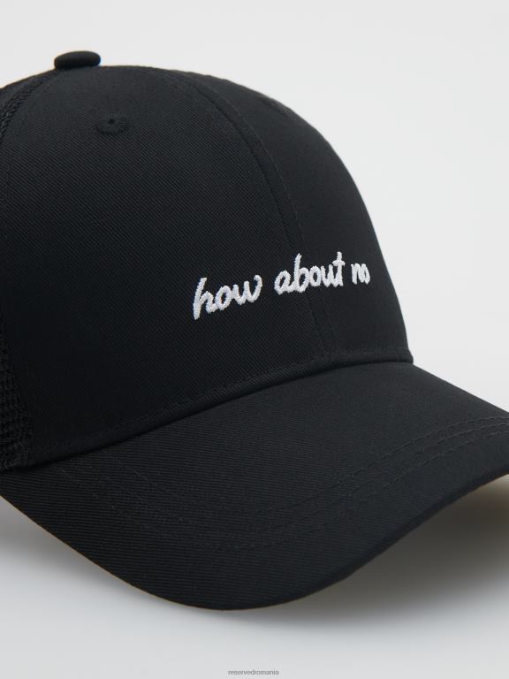 negru Reserved femei accesorii capac 648HZ1008