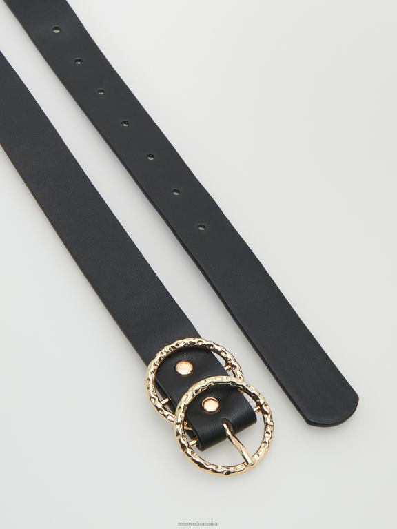 negru Reserved femei accesorii centura cu catarama 648HZ1024