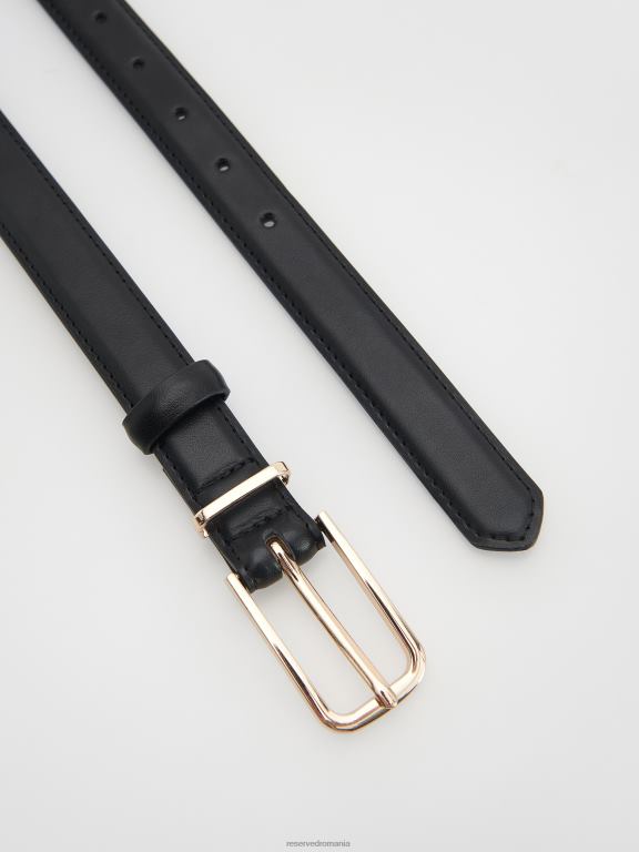 negru Reserved femei accesorii centura cu catarama 648HZ1026