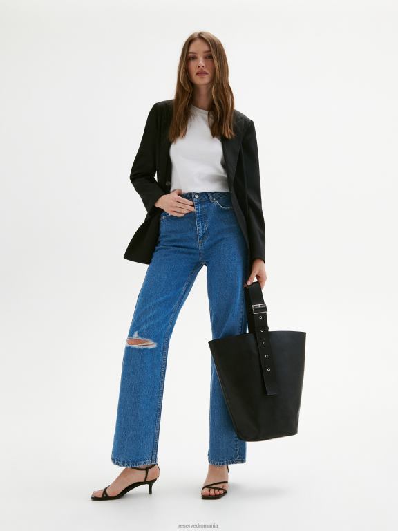 negru Reserved femei accesorii geanta shopper din piele 648HZ989