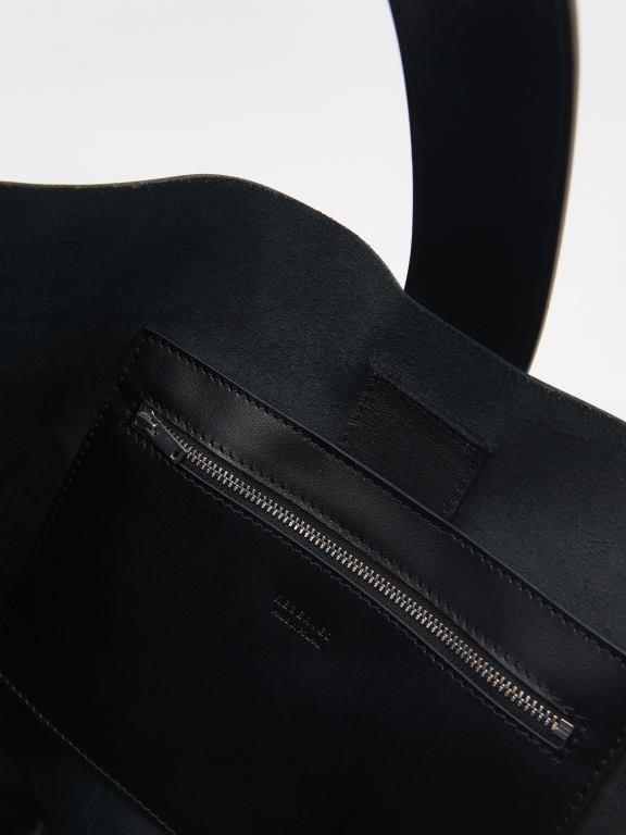 negru Reserved femei accesorii geanta shopper din piele 648HZ989