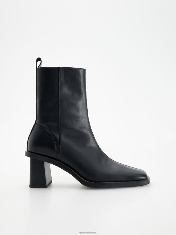 negru Reserved femei pantofi cizme de piele 648HZ148