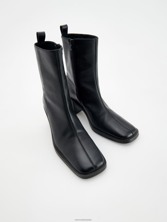 negru Reserved femei pantofi cizme de piele 648HZ148