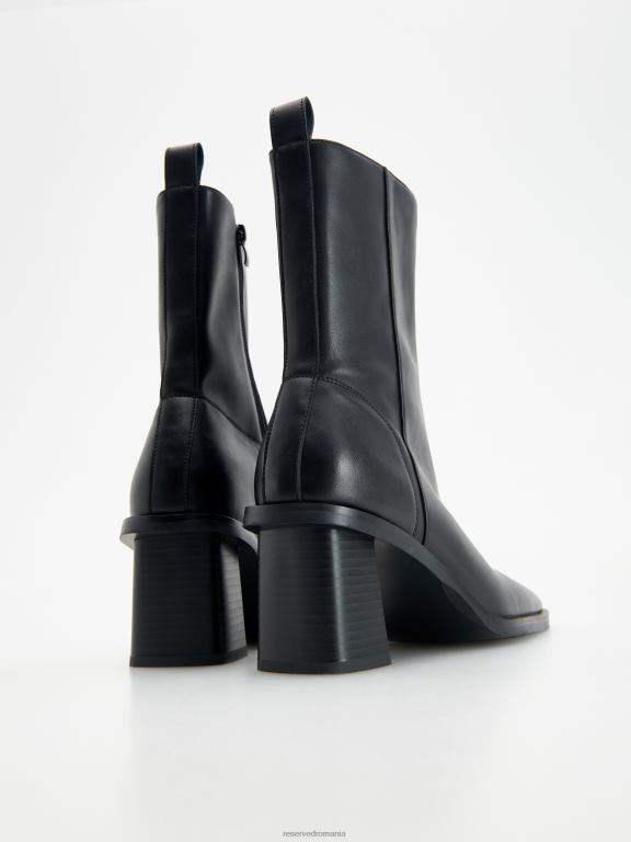 negru Reserved femei pantofi cizme de piele 648HZ148