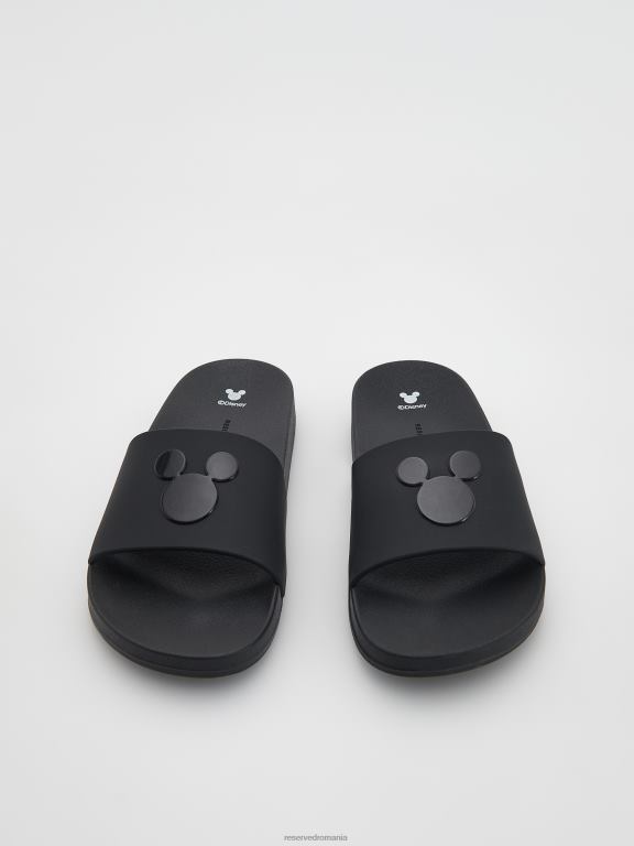 negru Reserved femei pantofi glisoare mickey mouse 648HZ966