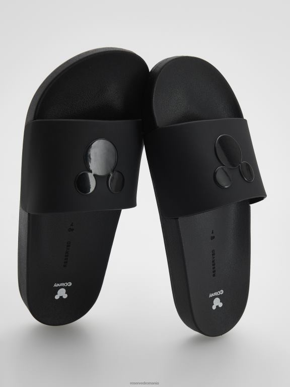 negru Reserved femei pantofi glisoare mickey mouse 648HZ966