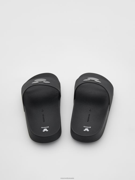 negru Reserved femei pantofi glisoare mickey mouse 648HZ966