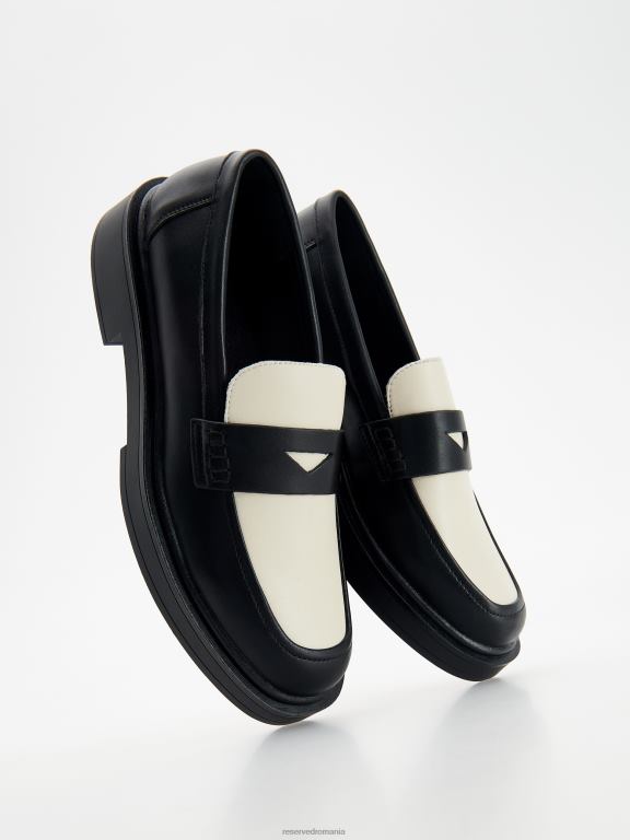 negru Reserved femei pantofi mocasini din piele 648HZ208