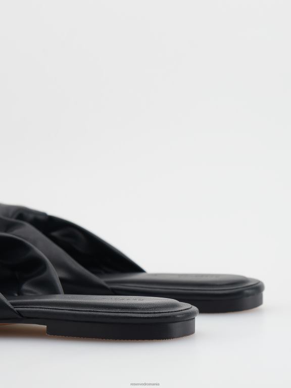 negru Reserved femei pantofi papuci din imitatie de piele 648HZ975