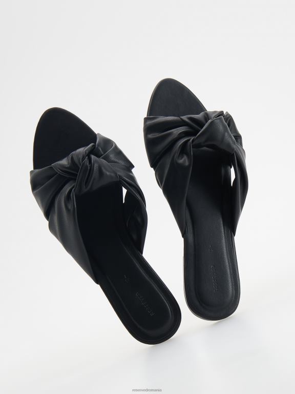 negru Reserved femei pantofi papuci din imitatie de piele 648HZ975