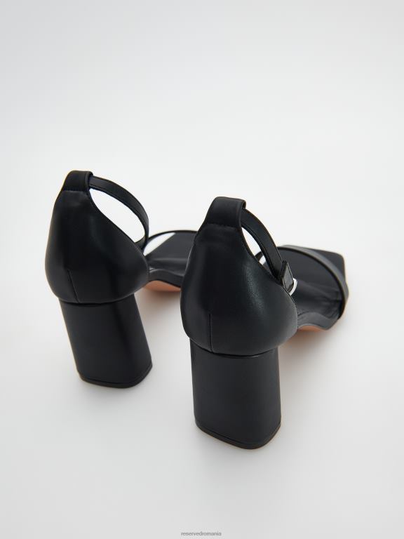 negru Reserved femei pantofi sandale cu toc bloc 648HZ958