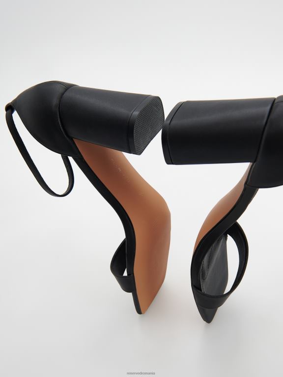 negru Reserved femei pantofi sandale cu toc bloc 648HZ958